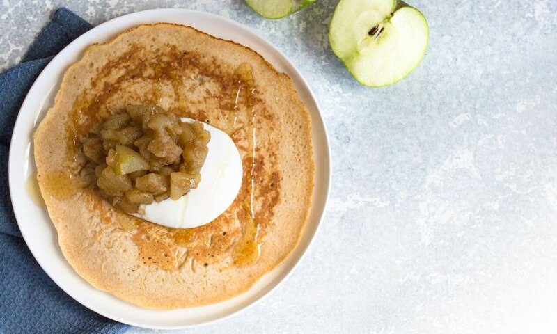 Apple Cinnamon Crepes with Greek Yogurt