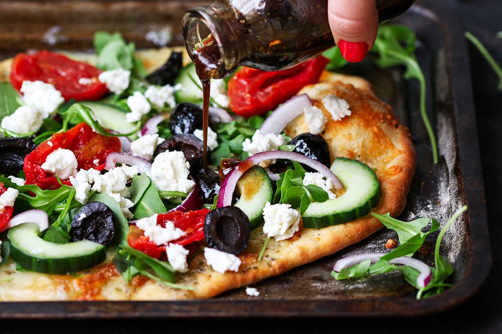 A Greek Salad Pizza FTW!